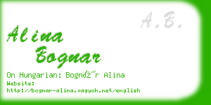 alina bognar business card